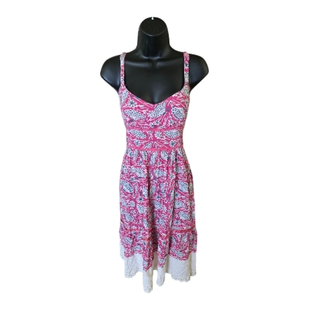 Forever 21 Pink and White Floral Midi Dress